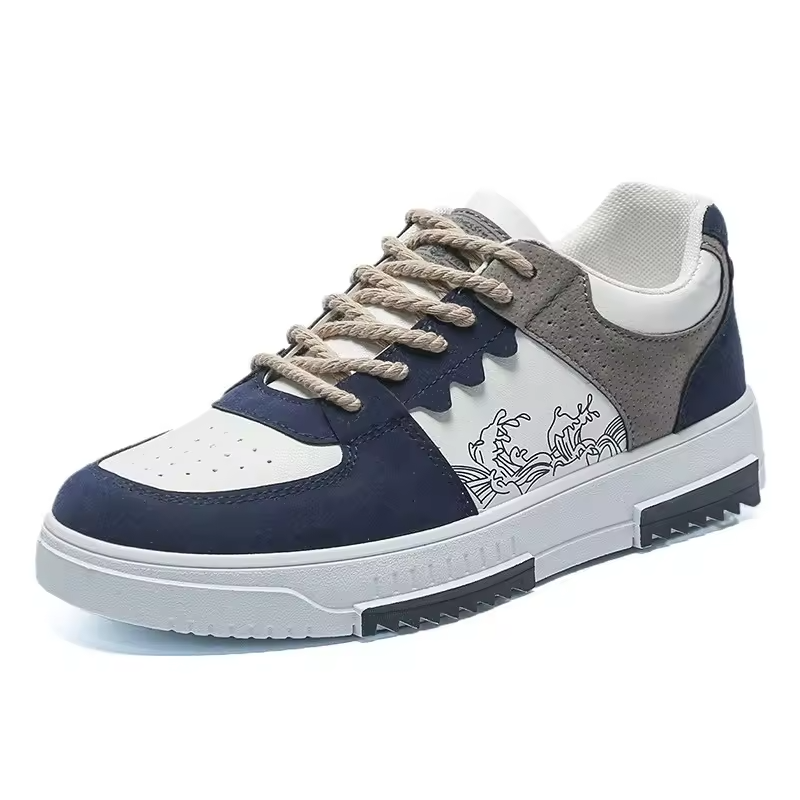Spring 2025 New Hong Kong Style Retro Board Shoes Men's Trend All Match Sports Shoes Low Top Casual Flat Shoes