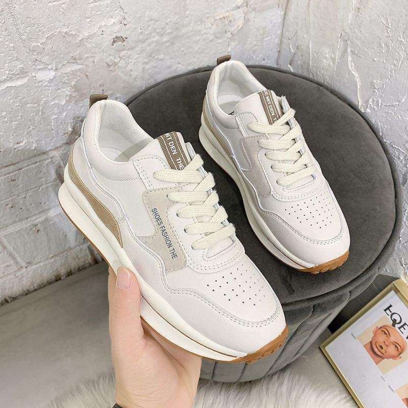 2025 Spring and autumn new thick sole light small white shoes leisure running shoes breathable